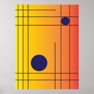 Solar Grid nr 1 — Modern geometrisk väggkonst Post