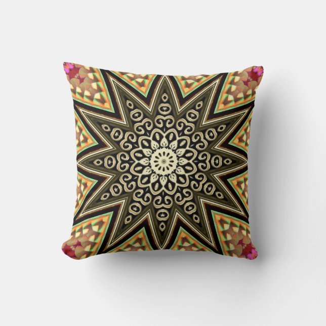 Solar Groove Black Guld Decor Star Cushion Kudde (Framsida)