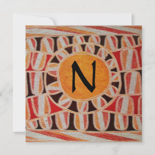 SOLAR GULD MONOGRAM,ljus gul orange svart Inbjudningar