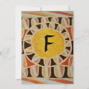 SOLAR GULD MONOGRAM,ljus gul orange svart Inbjudningar