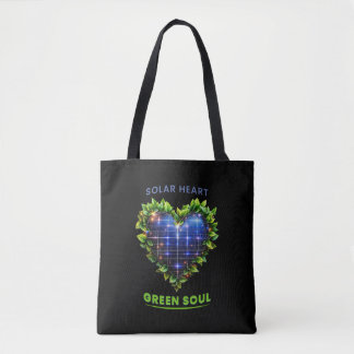Solar Heart Grönt Soul - Solarpunk Tote Bag Tygkasse