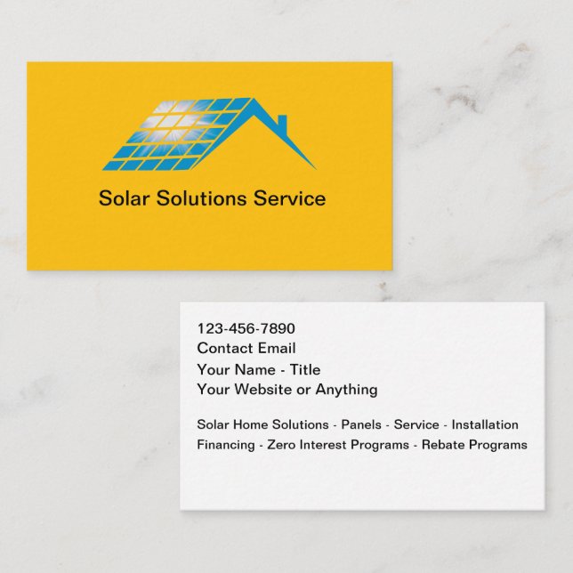 Solar Home Solutions Business Cards Visitkort (Fram/baksida)