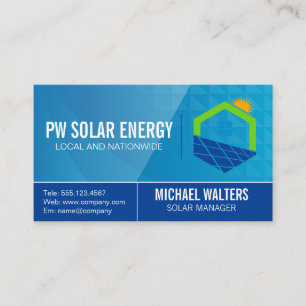 Solar House Power Logotyp Tech Sol Energy Visitkort