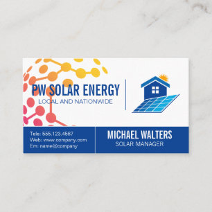 Solar House Power Logotyp Teknisk energi Visitkort