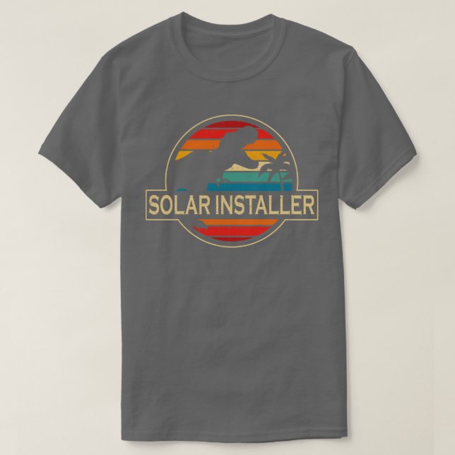 Solar Installer Dinosaur 2 T Shirt (Design framsida)
