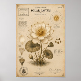 Solar Lotus Victorian Botanical Museumtryck Poster