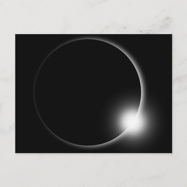 Solar Lunar Eclipse Måne Sol Flare Photography Vykort (Framsida)