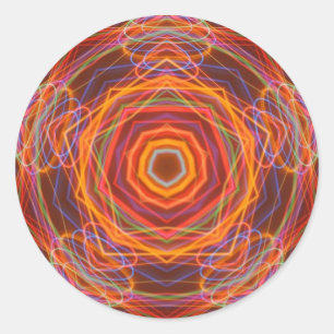Solar Mandala Kaliedoscope Fractal Art Sticker Runt Klistermärke