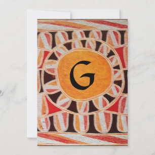 SOLAR MONOGRAM,ljus gul orange svart vit Inbjudningar