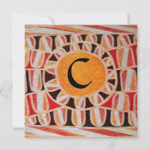 SOLAR MONOGRAM,ljus gul orange svart vit Inbjudningar