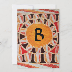 SOLAR MONOGRAM,ljus gul orange svart vit Inbjudningar