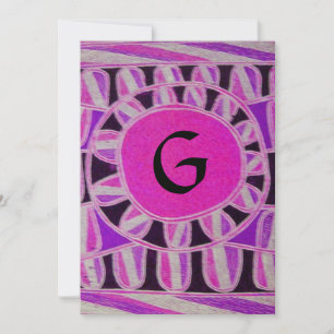 SOLAR MONOGRAM,ljus rosa violett svart guld metall Inbjudningar