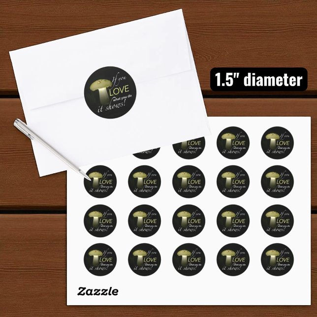 Solar Mushroom med inspirationsoffert Runt Klistermärke (1.5" diameter sticker and sheet)