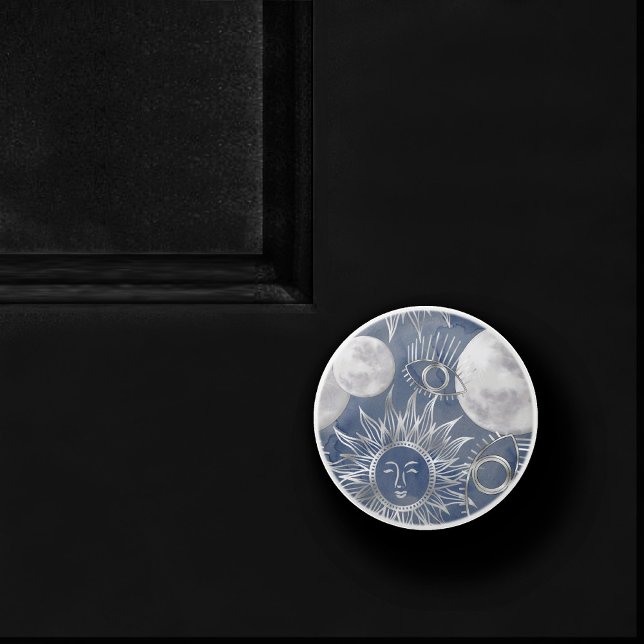 Solar Mystique | Stars Sol i Dusty Blue Silver Mån Knopp (Skapare uppladdad)