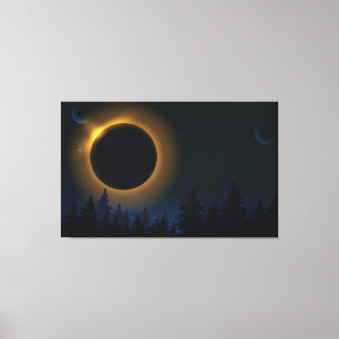Solar och Lunar Eclipse Canvastryck
