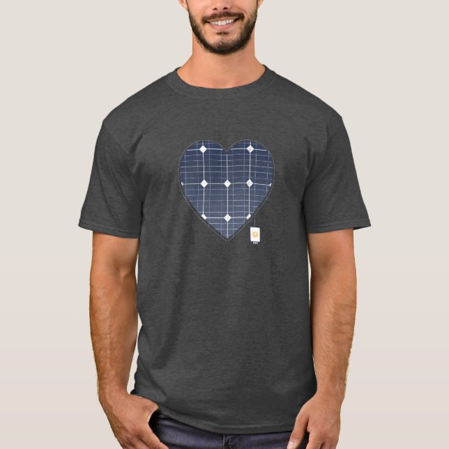 SOLAR PANEL POWER HEART T SHIRT (Framsida)