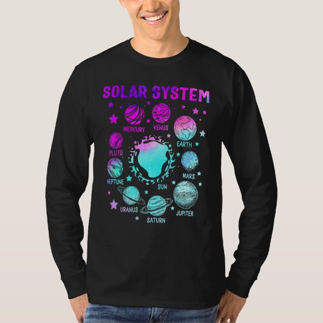 Solar Planets System Rymden Dwarf Planets Ast T Shirt (Framsida)