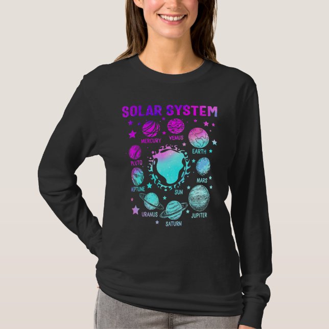 Solar Planets System Rymden Dwarf Planets Ast T Shirt (Framsida)