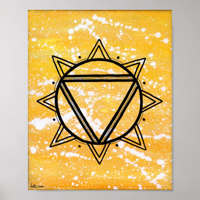 Solar Plexus Chakra - Dots One Poster (Framsidan)