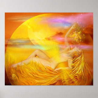 Solar Plexus Chakra Goddess finkonst Poster/skrive Poster