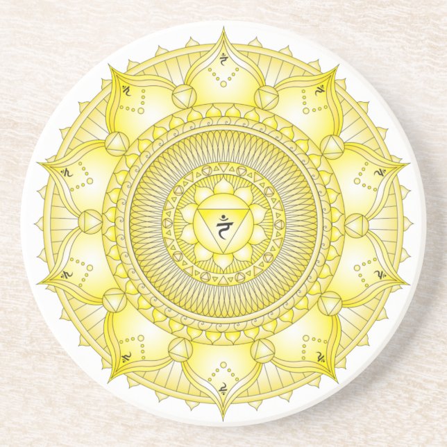 Solar Plexus Chakra Light Mandala Underlägg (Framsidan)