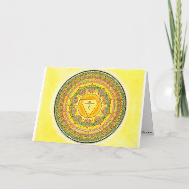 Solar Plexus Chakra Mandala-gratulationskort Kort (Framsida)