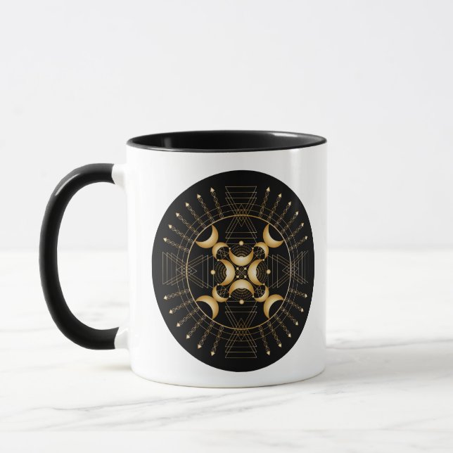 Solar Plexus Chakra Shadow Mandala två Tone Mugg (Vänster)