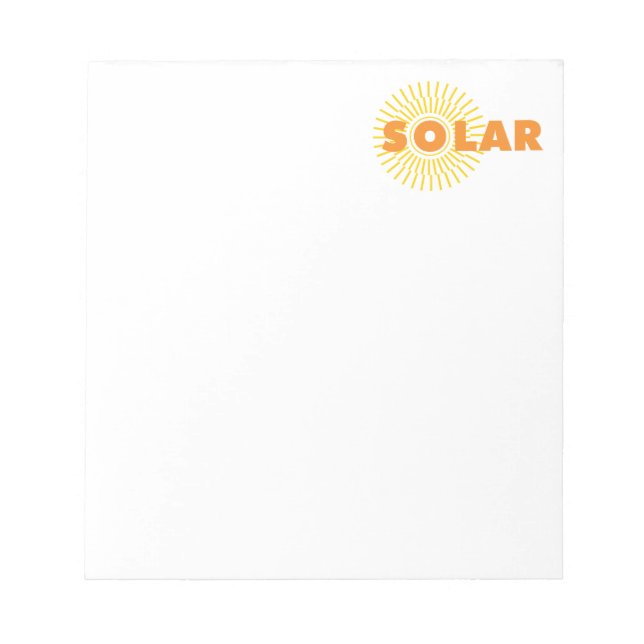 Solar Power Sol Anteckningsblock (Framsida)