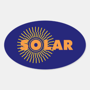 Solar Power Sol Ovalt Klistermärke