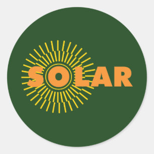 Solar Power Sol Runt Klistermärke