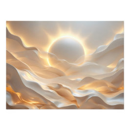 Solar Presence Unbound – Abstract Golden Horizon P Fototryck