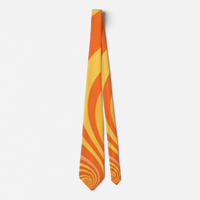 Solar Retro Spiral Swirls Solar Orange Solar Gult Slips (Framsida)