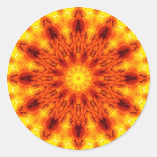 Solar Sol Kaleidoscope Sticker Runt Klistermärke (Framsida)