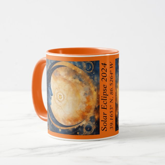 Solar Solstice GPS samordnar färgstarka Sol Måne Mugg (Framsida vänster)