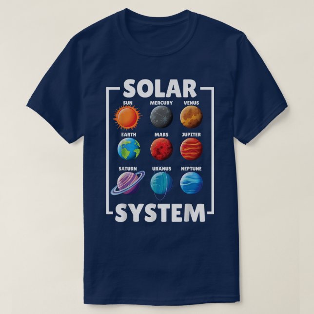 Solar Star System Planet Science Astronomy Lovers  T Shirt (Design framsida)