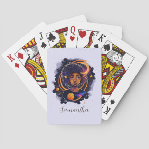 Solar System Afro Woman Casinokort