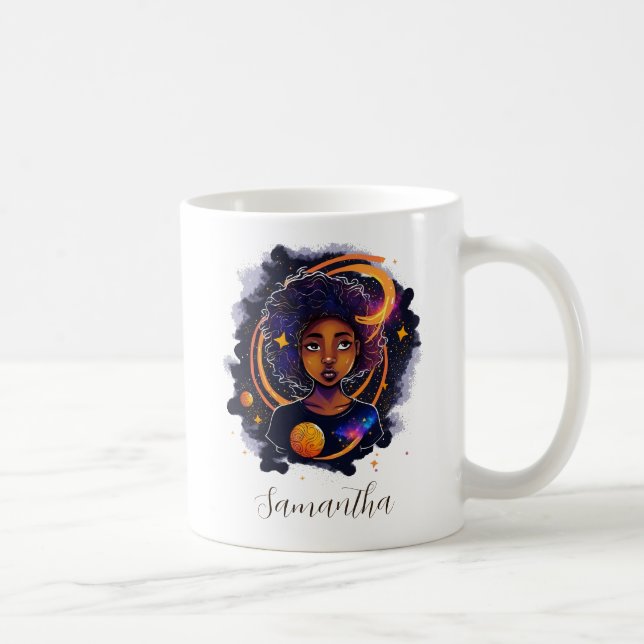 Solar System Afro Woman Kaffemugg (Höger)