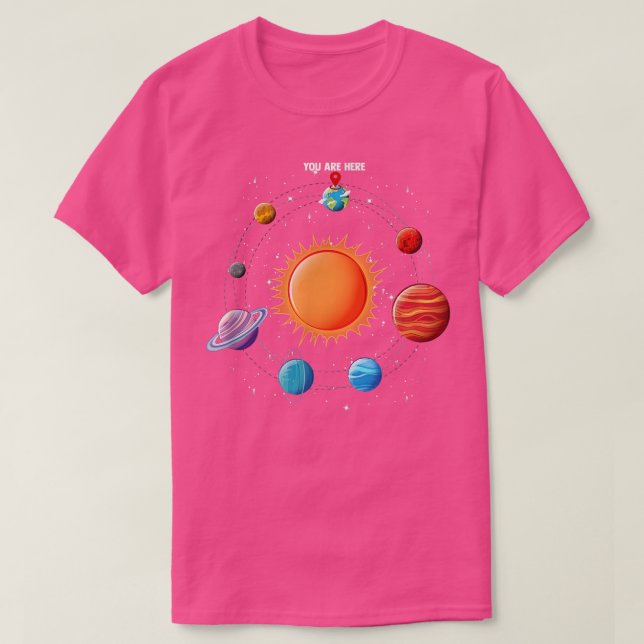 Solar System Astronaut You Are Here Space  T Shirt (Design framsida)