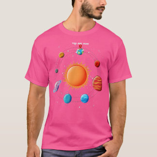 Solar System Astronaut You Are Here Space  T Shirt