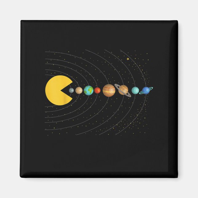 Solar System Astronomy Space Video Games Funny Gra Magnet (Framsidan)