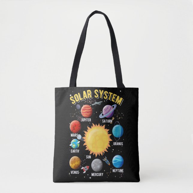 Solar System Boy Girls Cute Planets Astronaut Tygkasse (Framsida)