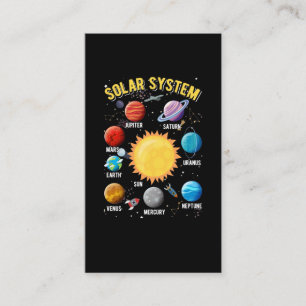 Solar System Boy Girls Cute Planets Astronaut Visitkort