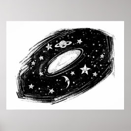 Solar System Celestial Kids Art Teckning Poster