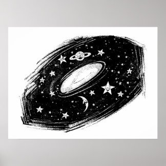 Solar System Celestial Kids Art Teckning Poster