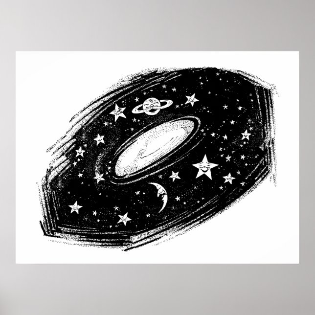 Solar System Celestial Kids Art Teckning Poster (Framsidan)