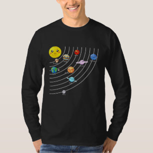 Solar System Colorful Tee Realistic Space Planets
