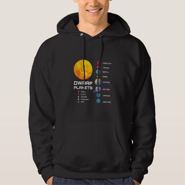 Solar System Dwarf Planets Rymden Astronaut G Hoodie (Framsida)