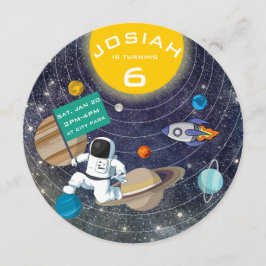 Solar System Födelsedagsfest inbjudan