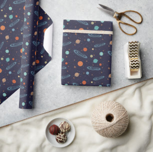Solar System Galaxy Sparkling Stars Presentpapper