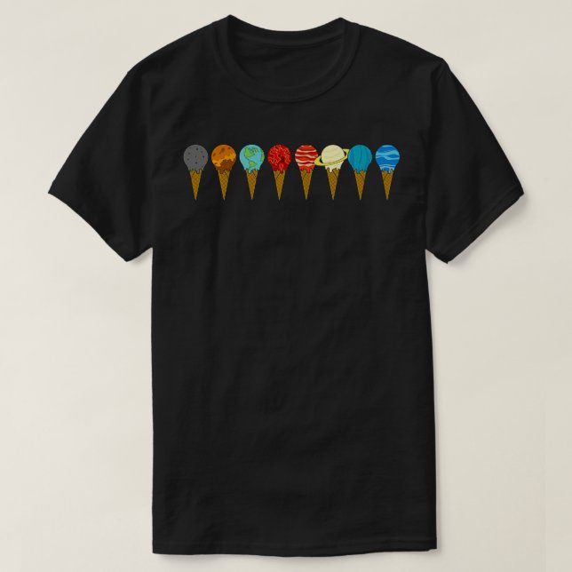 Solar System Ice Cream Planets Sweatshirt T Shirt (Design framsida)